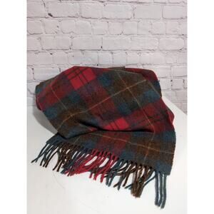 Vintage John Hanly & Co For L.L. Bean 100% Lambswool Tartan Plaid Scarf Ireland